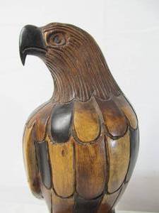 lot 65 image: Vintage Carved Wood Eagle Sculpture