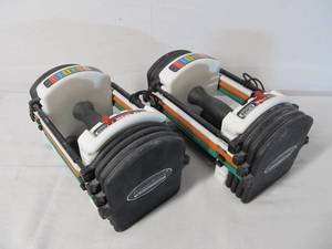lot 70 image: Pair of POWERBLOCK Adjustable Weight Dumbbells 