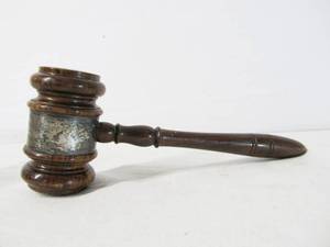 lot 79 image: Gavel wSterling Silver Awarded to 1933 Northwestern Hospital Staff