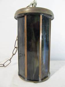 lot 120 image: Stained Glass Hanging Pendant Lamp