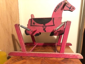 lot 86 image: Old Vintage RockingBucking Ride-On Painted Wooden Horse