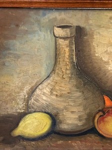 lot 135 image: Framed Signed Mid Century Still Life Oil Painting