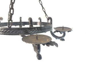 lot 154 image: Old Vintage Hanging Metal Candle Chandelier