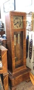 lot 99 image: Wonderful Vintage Deco Burled Wood Grandfather Clock