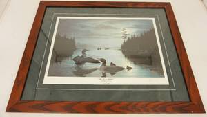 Framed & Matted Picture Of The Loon Ballet (For Wallace Fisherman) By Les C. Kouba & Signed By Him--28 34  x  23