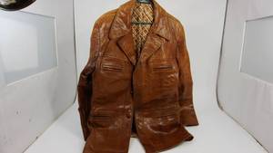 Rust Color Lambskin Leather Jacket-Has Four Front Pockets-Care Instructions Included