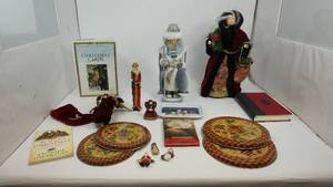 Charles Dickens Christmas Carol-Christmas Decor-Two Statues Of Santa-Christmas Books-Christmas Stories For The Heart-Four Burner Covers For Stove