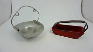 Decorated Silver Candy Dish With Handle-Red Candy Dish With Belt Strap