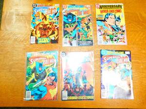 Six DC Worlds Finest Comics--Superman & Batman
