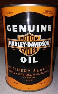 lot 4 image: Harley Davidson Oil Quart Can.