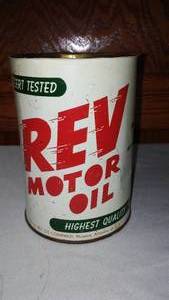 lot 12 image: REV Motor Oil, Empty Quart. Rare