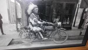 lot 29 image: Vintage Indian Motorcycle Photo.