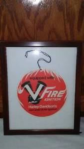 lot 32 image: Harley Davidson Advertising Framed.