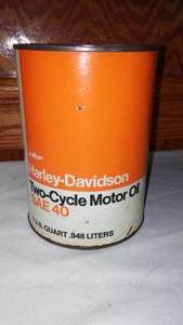 lot 44 image: Harley Davidson Two Cycle Motor Oil.