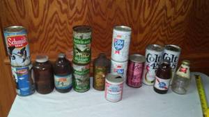 lot 51 image: Vintage Beer Cans and Bottles.