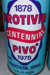 lot 54 image: 1978 Protivin Iowa Beer Cans.