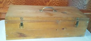 lot 122 image: Hand Crafted Wood Box  Great.