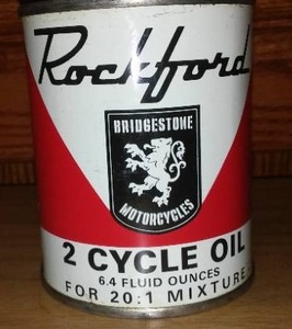 lot 127 image: Bridgestone Rockford 2 Cycle Oil.