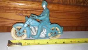 lot 147 image: Rubber Motorcycle and rider.