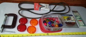 lot 157 image: Reflectors, Tungsten Electrodes, Clamp Vise and more.