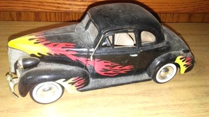 lot 195 image: 1939 Chevy Coupe Hot Rod, Flames.