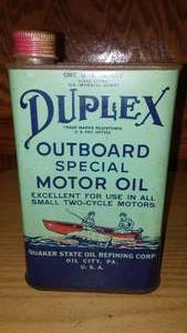 lot 255 image: Duplex Outboard Special Motor Oil.