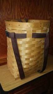 lot 287 image: Large Heavy Duty Wicker Rattan Basket with Adjustable Straps.