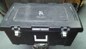 lot 288 image: Hinged Lid Tote. Lockable, Sterlite, indoor, outdoor.