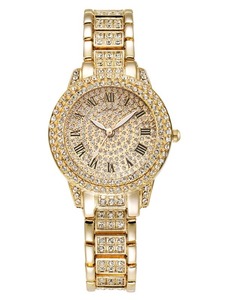 1pc Rhinestone Decor Quartz Watch & 1pc Bracelet