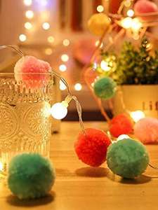 1pc Pom Pom Decor String Light