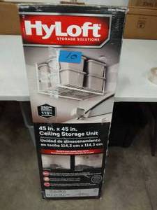 HYLOFT White Adjustable Metal Overhead Garage Storage Rack (45 in W x 45 in D)