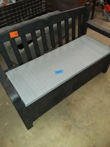 Solana 2-Person Grey Outdoor Resin Storage Bench