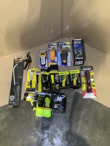 Miscellaneous Hawkeye Thermometers, Stanley FlashLights, Zircon MultiScanners, TowSmart Coupler Lock Kit, Gerber Knife And More See Pictures