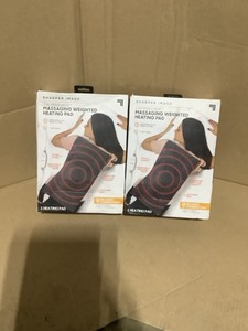 (2) Sharper Image Calming Heat 12 in. x 24 in. Massaging Weighted Heating Pads See Pictures