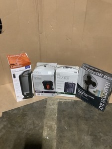 Mix Combo Of Heaters, Ceramic Heater, Utility Heater And Hampton Bay 12 in. Oscillating Table Fan See Pictures