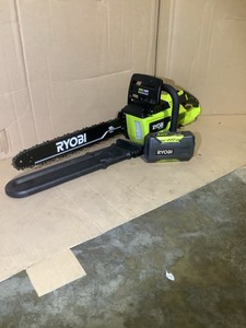 RYOBI 40V HP Brushless 18 in. Cordless Battery Chainsaw with 5.0 AH Battery And Charger See Pictures