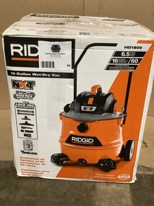 RIGID 16 Gallon 6.5-Peak HP NXT WetDry Shop Vacuum with Cart, Fine Dust Filter, Hose and Accessories. See Pictures