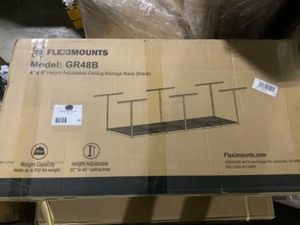 FLEXIMOUNTS Black Adjustable Height Steel Overhead Garage Storage Rack (48 in. W x 96 in. D) See Pictures