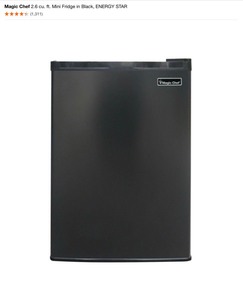 Magic Chef 2.6 cu. ft. Mini Fridge in Black, ENERGY STAR. See Pictures