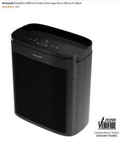 Honeywell PowerPlus HEPA Air Purifier, Extra-Large Room (530 sq. ft.) Black. See Pictures