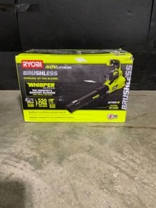 RYOBI 40V Brushless 125 MPH 550 CFM Cordless Battery Whisper Series Jet Fan Blower with 4.0 Ah Battery and Charger. See Pictures