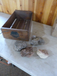 lot 39 image: Stones and Wooden Crate
