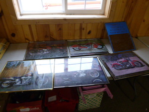 lot 103 image: 5 Framed Motor Cycle Prints