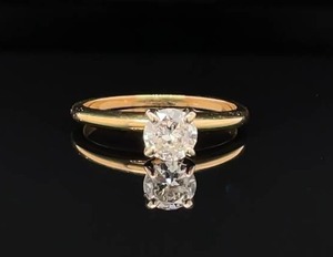 Timeless Round Brilliant Diamond Solitaire Estate Ring in 14k Yellow Gold