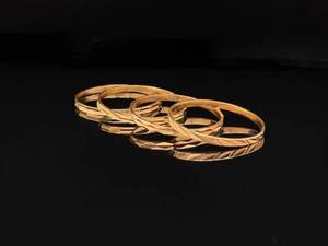 Great Find Estate Diamond-Cut Stackable 4-Piece Ring Set in 18k Yellow Gold