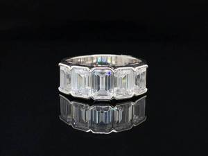 Estate Sophistication Shimmering Cubic Zirconia Baguette Fashion Band in 925 Sterling Silver