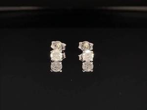 Estate Classic Must-Have 0.20ctw Diamond Solitaire Stud Earrings in 14k White Gold