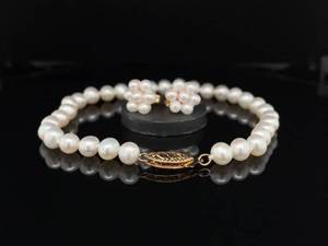 Estate Deal White Cultured Pearl Cluster Earrings & Single Strand Necklace 3-Piece Set