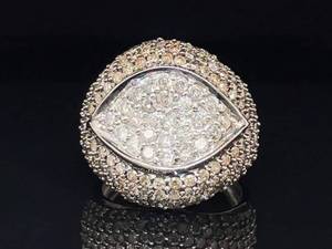 1.50 Carat Fancy Brown Natural Chocolate & White Diamond Eye Estate Ring in White Gold