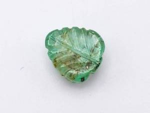 4.37 Carat Carved Leaf Natural Emerald Gemstone